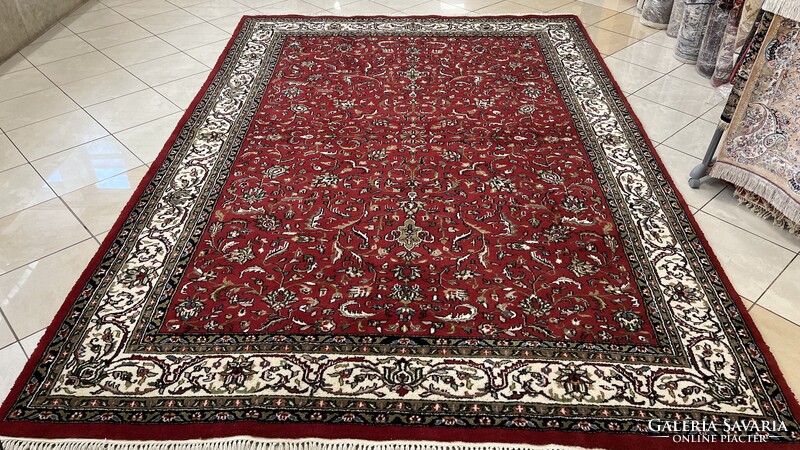3953 ÓRIÁSI AKCIÓ Hindu Tabríz Kézi Csomó Gyapjú Perzsa Szőnyeg 245X360CM Ingyen Futár