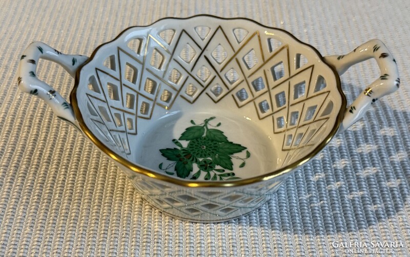 Herendi porcelán Apponyi mintás kosár