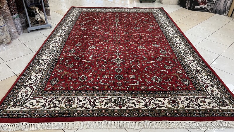 3953 ÓRIÁSI AKCIÓ Hindu Tabríz Kézi Csomó Gyapjú Perzsa Szőnyeg 245X360CM Ingyen Futár