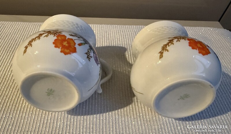 Hollóházi porcelán virágmintás bögre