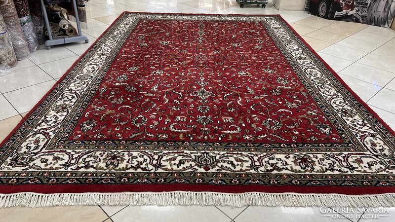 3953 ÓRIÁSI AKCIÓ Hindu Tabríz Kézi Csomó Gyapjú Perzsa Szőnyeg 245X360CM Ingyen Futár