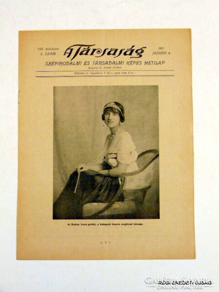 1921 január 9  /  A Társaság  /  RÉGI EREDETI ÚJSÁG Ssz.:  7068