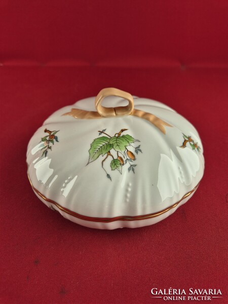 Herendi hecsedli mintás szalagos bonbonier