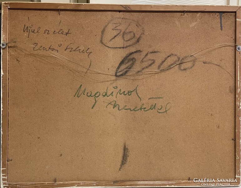 Eredetiségigazolással,számláva,Zentai Pál (1938-1987):Újul az élet, festmény 60 x 80 cm, olaj-farost