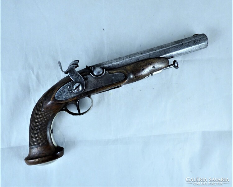 CSODÁLATOS, ANTIK, ELÖLTÖLTŐS PISZTOLY, BELGIUM, CA. 1820!!!