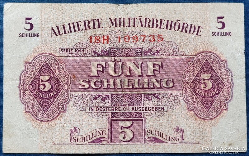 Ausztria 5 Schilling 1944, F+.