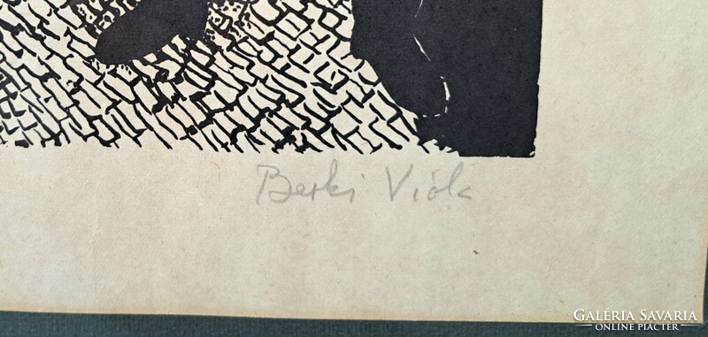 Berki Viola: Zrínyi esküje (szitanyomat, modern vékony keretben) 1970-es évek