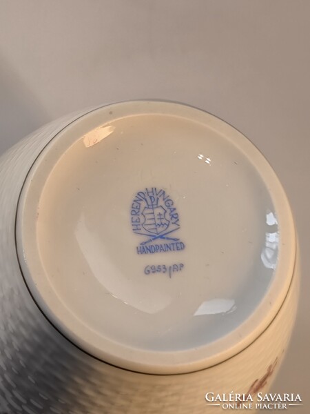 Herendi Apponyi mintás váza purpur 25,5 cm