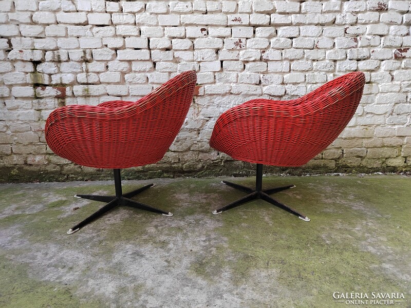 70'-ES ÉVEK RATTAN FOTEL PÁR #036