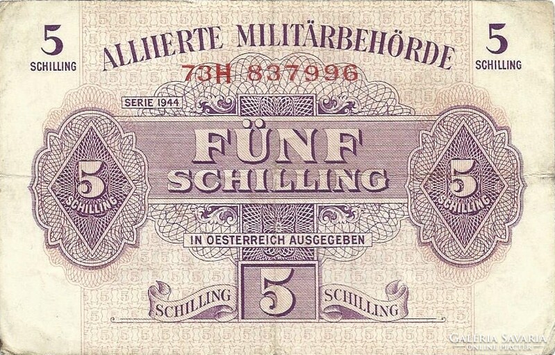 5 schilling 1944 Ausztria Militarbehörde katonai 1.