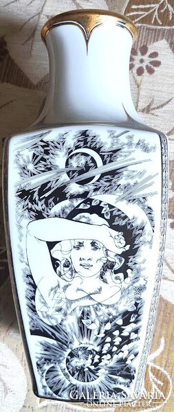 Hollóházi porcelán váza SZÁSZ ENDRE 30 cm