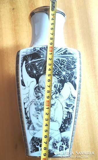 Hollóházi porcelán váza SZÁSZ ENDRE 30 cm