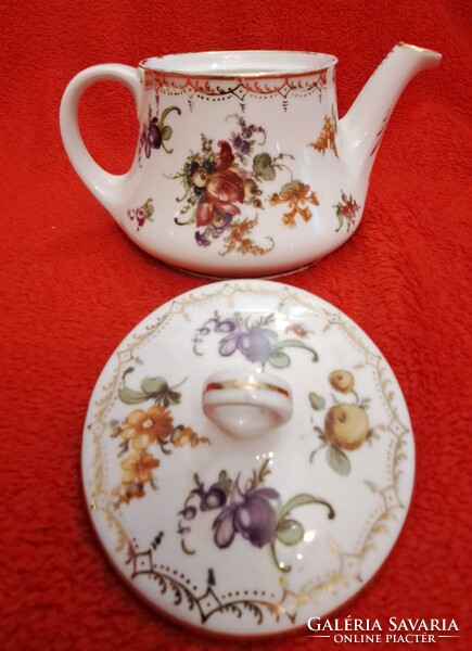 Antik bécsi porcelán teás szett, antik Moritz Zdekauer porcelán (L5536)