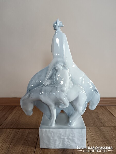 Régi Zsolnay Don Quijote porcelán figura