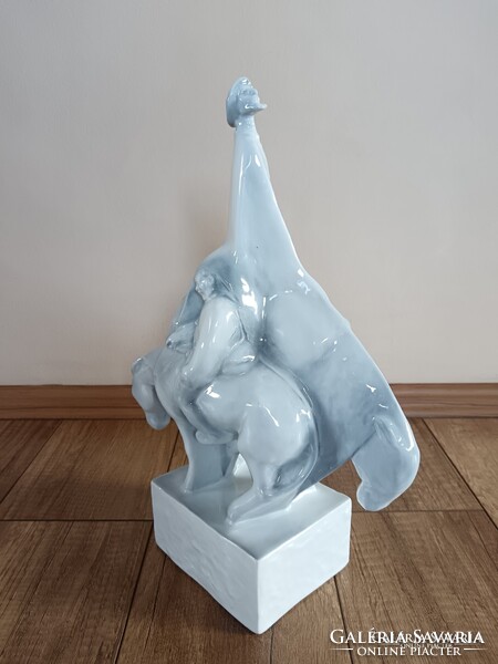 Régi Zsolnay Don Quijote porcelán figura