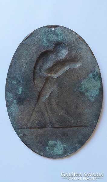 Bakonyi Sándor:Faun és Nimfa 1922,akt erotikus kisplasztika,art deco