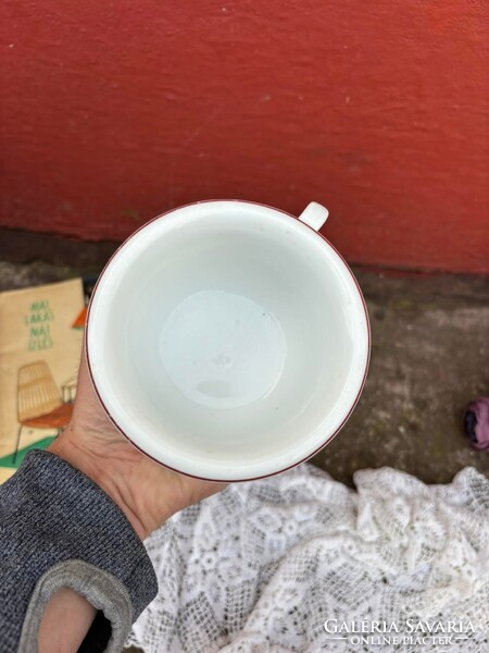 Gyönyörű sárga rózsás komabögre komacsésze porcelán