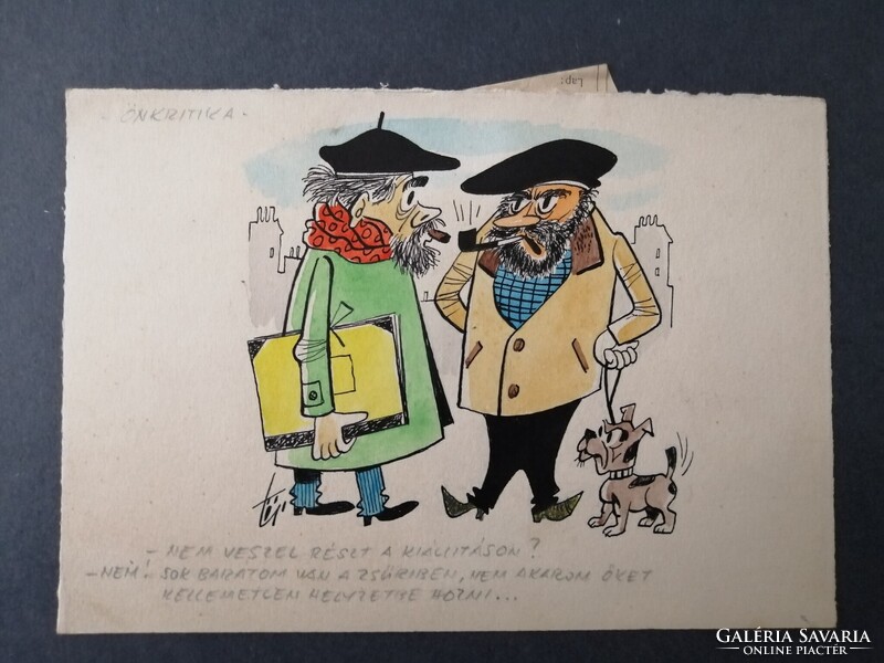 LUDAS MATYI EREDETI KARIKATÚRA - NEMES TÖRÖK JÁNOS /1907-1980/- GRAFIKUS, KARIKATURISTA