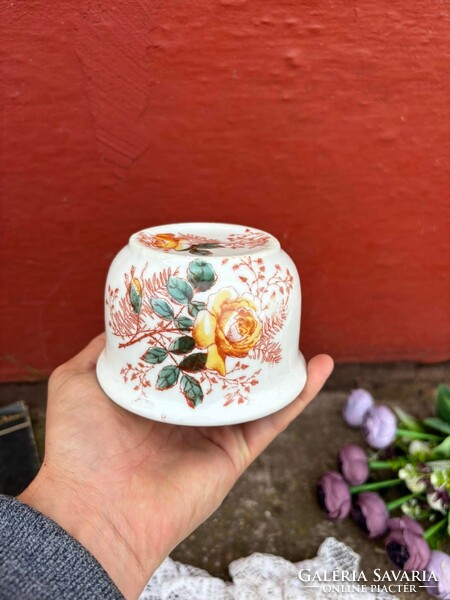 Gyönyörű sárga rózsás komabögre komacsésze porcelán