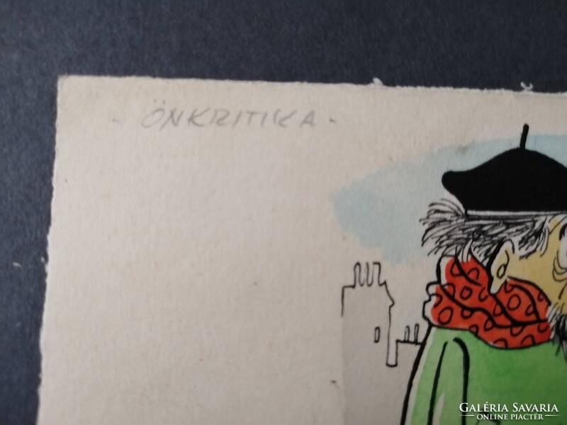 LUDAS MATYI EREDETI KARIKATÚRA - NEMES TÖRÖK JÁNOS /1907-1980/- GRAFIKUS, KARIKATURISTA