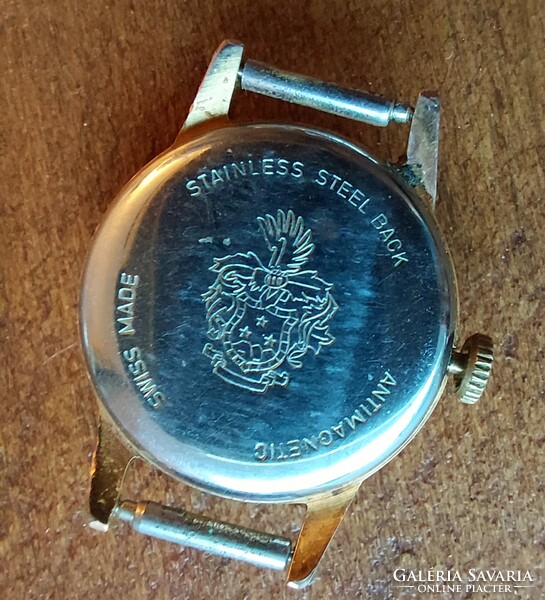 Cornavin Antimagnetic karóra. 17 köves, mechanikus, másodperc segédkörrel, bőr szíjjal, javítandó