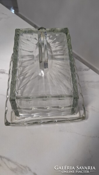 Art deco üveg sajt tartó