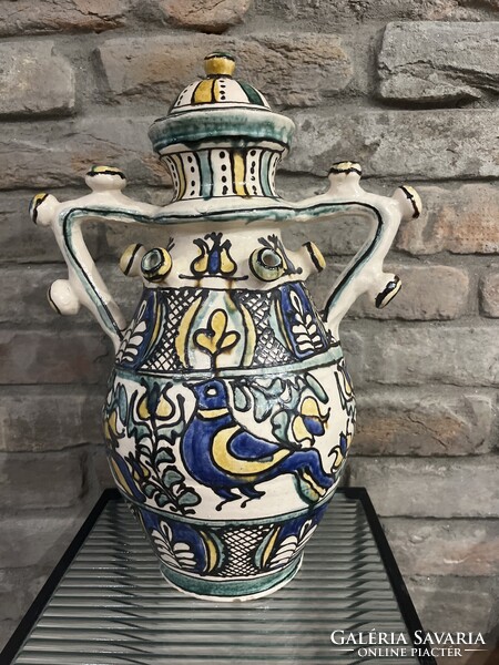 Butyka Andrea kézműves habán jellegű kerámia váza