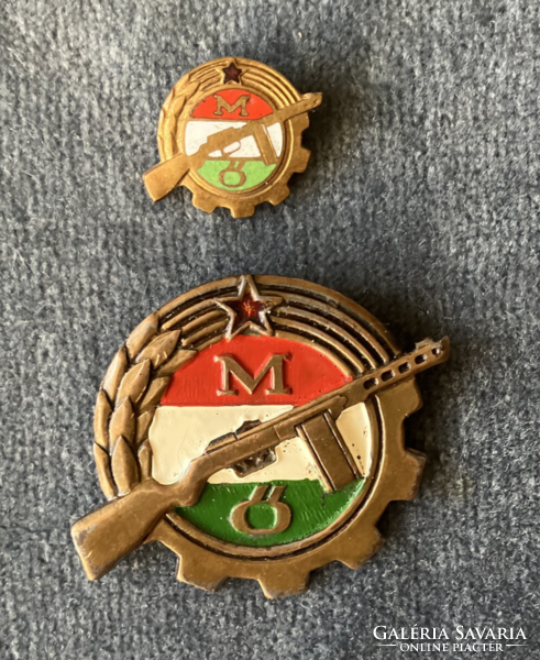 Munkásőr - sorszámozott kitüntető jelvény miniatűrrel