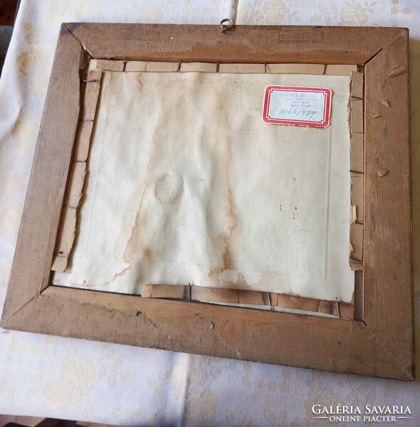 Fényes Adolf: Látogatás. Színezett rézkarc szakvéleménnyel