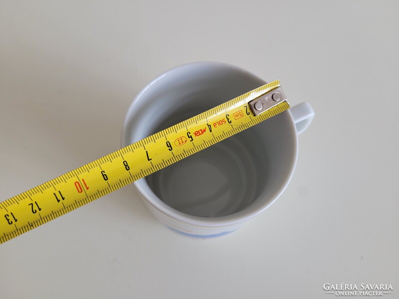 Retro régi Balatoni emlék Zsolnay porcelán bögre vitorlás mintás mid century Balaton szuvenír
