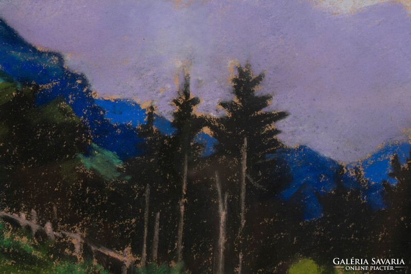 Sztelek Norbert (1884-1956): Tájkép, pasztell