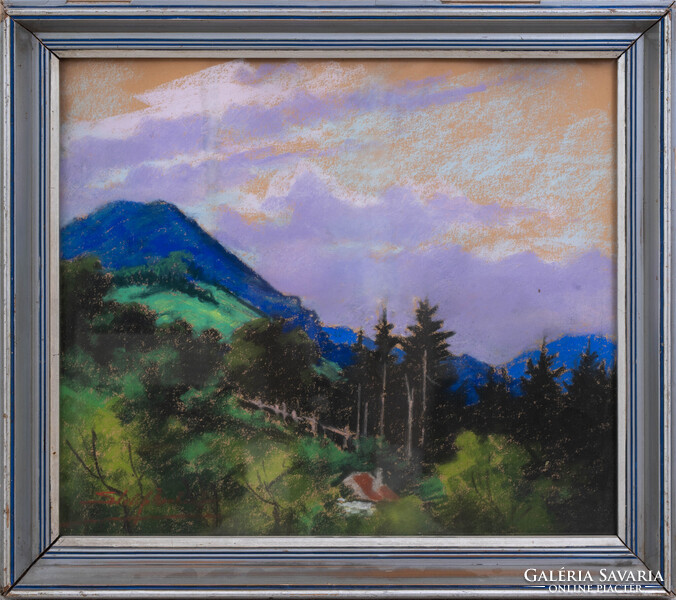 Sztelek Norbert (1884-1956): Tájkép, pasztell