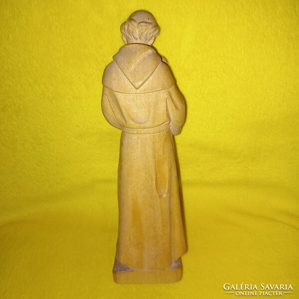 "Szent Antal ".fafaragás, fából faragott figura, szobor, vallási kegytárgy.