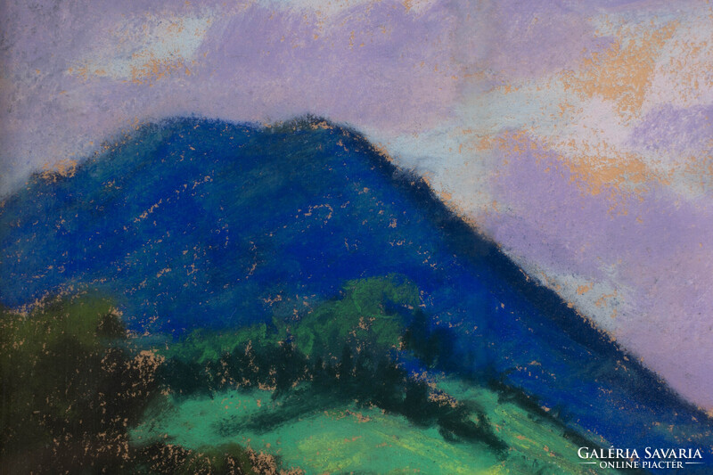Sztelek Norbert (1884-1956): Tájkép, pasztell