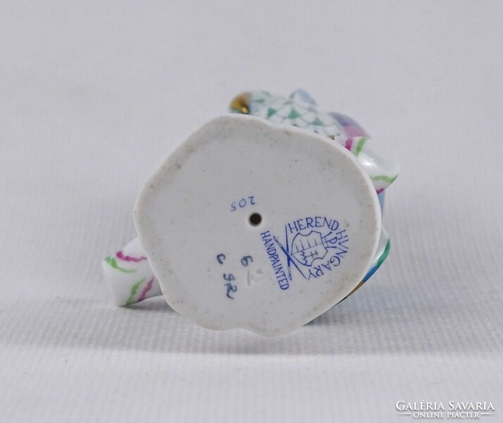 1U232 Kisméretű pikkely mintás Herendi porcelán bagoly 13 cm