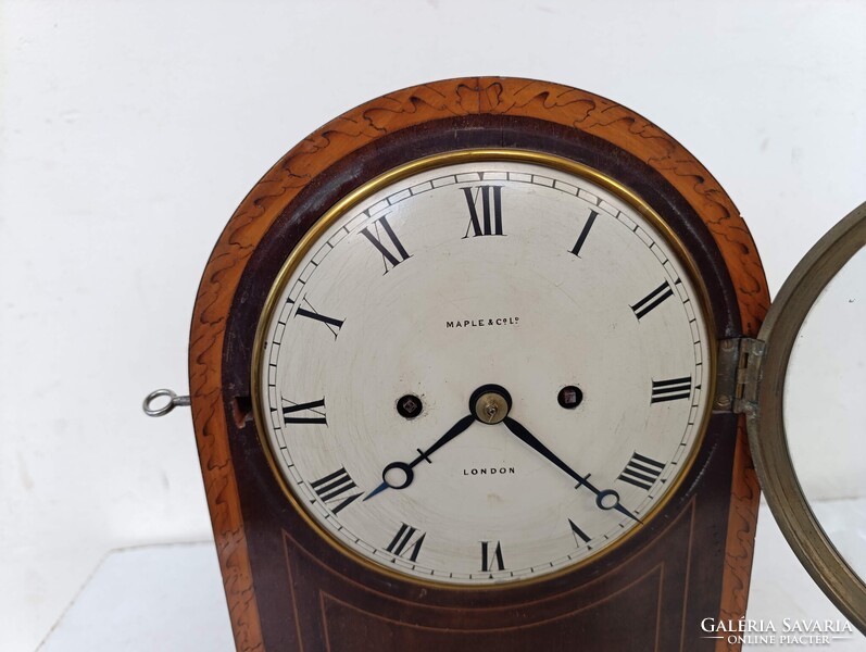 Antik óra 1890 Maple &amp; Co Ltd London 8 napos intarziás feles ütős bútoróra kandalló óra 528 1906