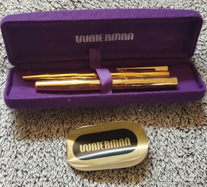 Női aranyozott Waterman toll pár 18 karàtos arany heggyel az egyik