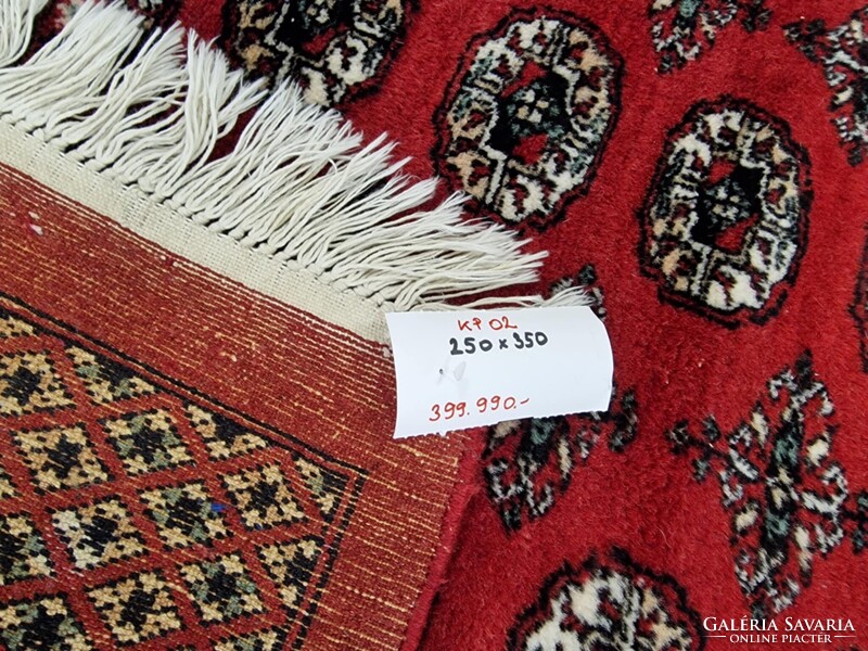 Újszerű pakisztáni bokhara-tekke 250x350 kézi gyapjú perzsa szőnyeg. KP02