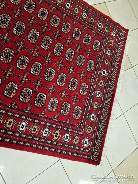 Újszerű pakisztáni bokhara-tekke 153x255 kézi gyapjú perzsa szőnyeg KP01
