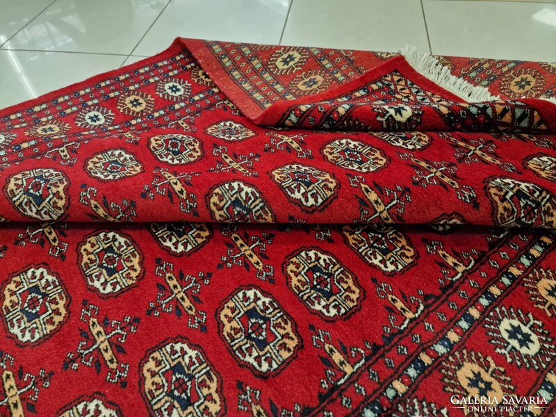 Újszerű pakisztáni bokhara-tekke 153x255 kézi gyapjú perzsa szőnyeg KP01