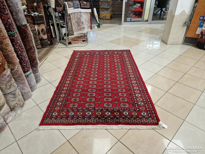 Újszerű pakisztáni bokhara-tekke 153x255 kézi gyapjú perzsa szőnyeg KP01