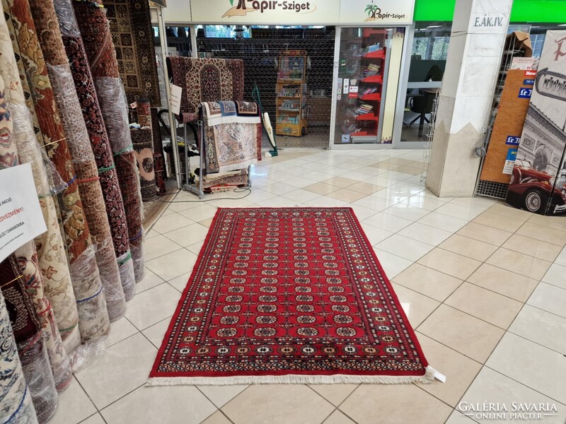 Újszerű pakisztáni bokhara-tekke 153x255 kézi gyapjú perzsa szőnyeg KP01