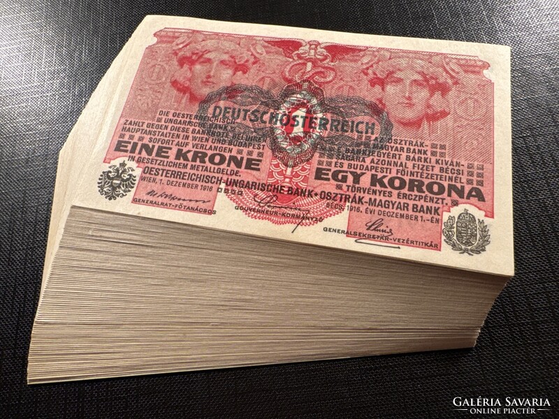 ***  UNC banki köteg 1916- os 1 korona ***