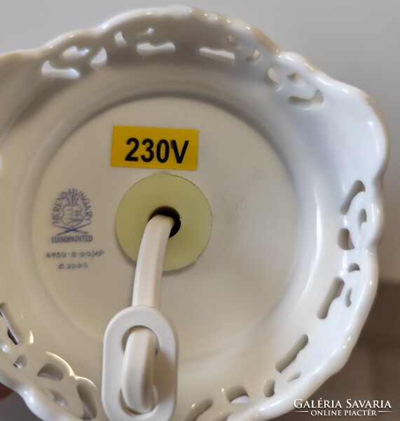 Kettő darab kézzel festett Herendi porcelán lámpa