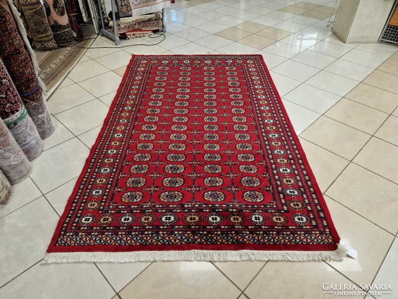 Újszerű pakisztáni bokhara-tekke 153x255 kézi gyapjú perzsa szőnyeg KP01