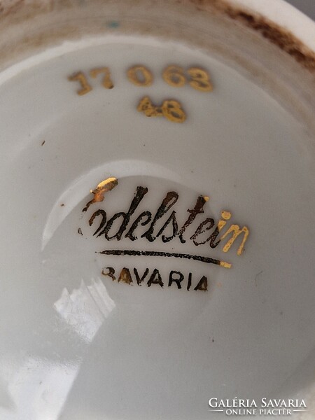 Edelstein Bavaria hibátlan, aranyozott, kecses, német porcelán váza