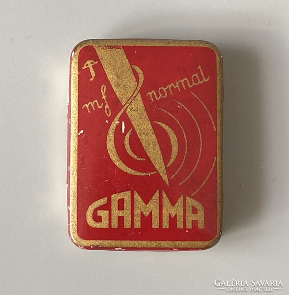 Régi gamma gramofon tű doboz tűkkel