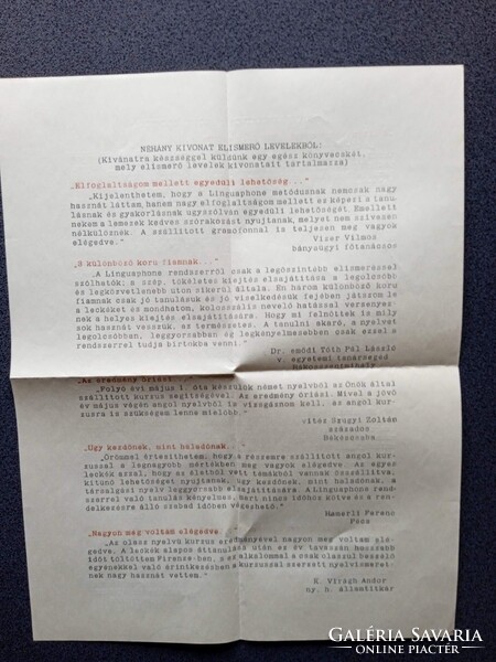 ZA622.4  Linguaphone reklámanyagok, gramafon nyelvtanulás 1930k