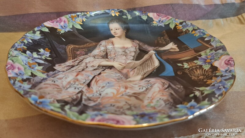 Pompadour márkinős porcelán teás csésze tányérral (M5567)