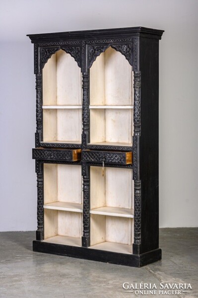 Marakesh tömörfa polcos szekrény Indiából, 188x40x195 cm